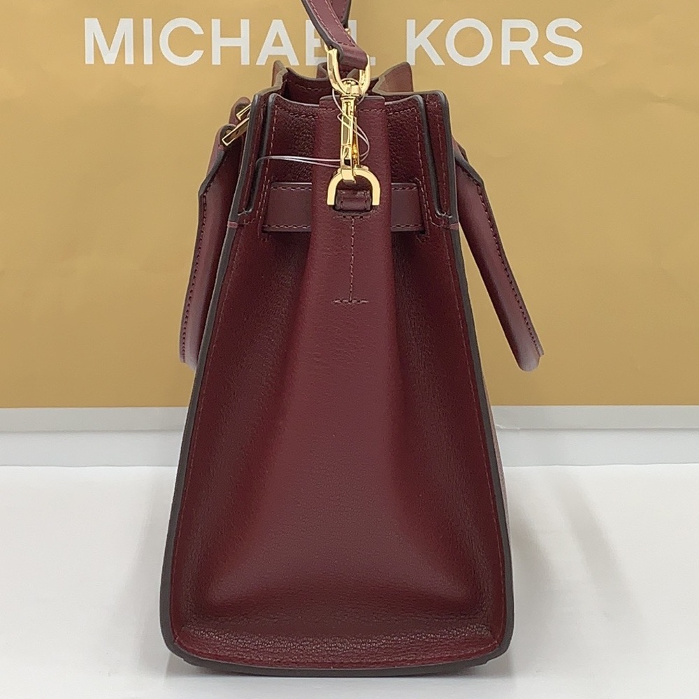 Michael Kors Hamilton Meidum Satchel Shoulder Crossbody Bag Merlot color NWT - Picture 9 of 16